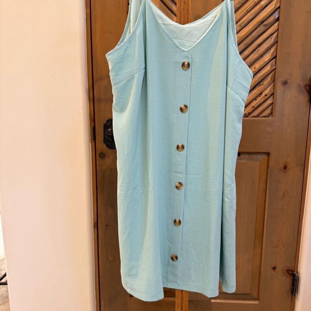 Tank mini dress Mint Green XL cute buttons